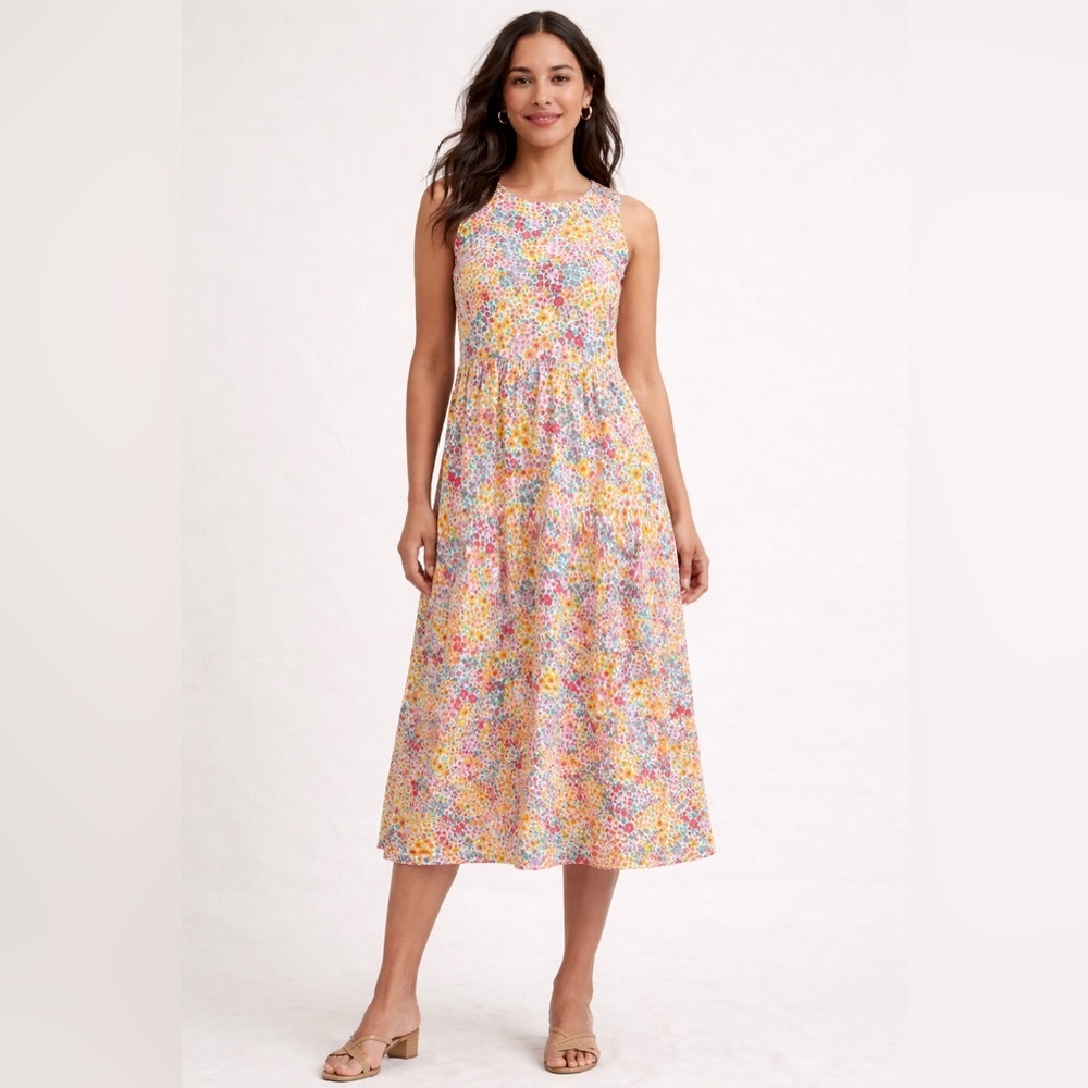 J.Crew Floral Sleeveless Midi Dress Size 8